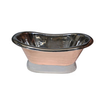Copper Tub Style Sink Nickel Inside & on Base Copper Outside